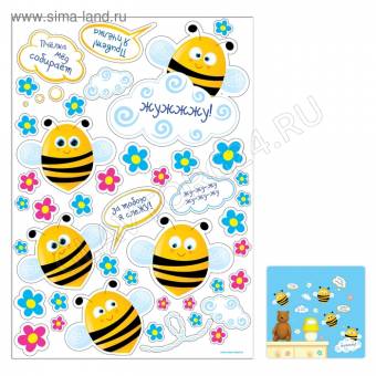 Наклейка интерьерная "Пчелы" 30 х 42 см 