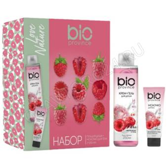 Набор Bio Province Love nature (Крем-гель д/душа Пион и малина 250 мл+Молочко д/тела 75 мл)/10