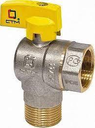 Кран шар. для газа угловой 3/4" г/ш бабочка СТМ ГАЗ CGLFMB34