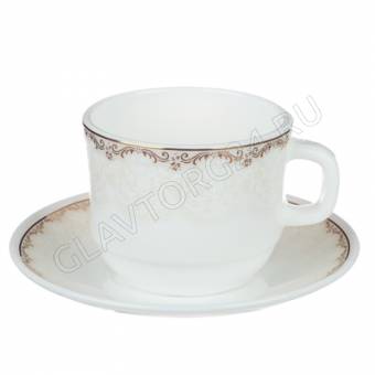 Чайная пара 250мл блюдце 15см Руан опаловое стекло 21057 MILLIMI арт. 818-620
