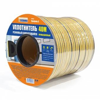 Уплотнитель D-профиль черный 12x10мм 40м UBL040D1 4WALLS/6