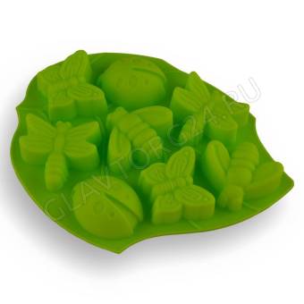 Форма д/выпечки силиконовая  лето № 1 27,5*20,5*3 см  (бабочки+божьи коровки)