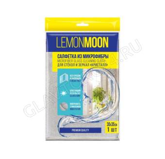 Салфетка микрофибра стекло рифленая Lemon Moon Кристалл LM250G 300х350 250 г/м2 1 шт
