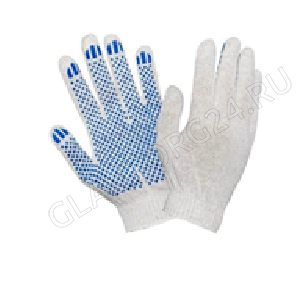 Перчатки х/б с ПВХ ЛЮКС Точка 10 класс 3 нити 