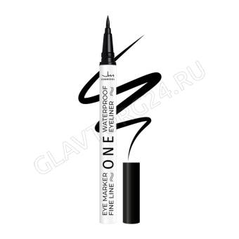 Подводка-фломастер для глаз черная ONE WATERPROOF, тон черный ВОДОСТОЙКАЯ (фетровый стержень)