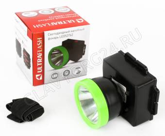 Фонарик Ultraflash LED53762 (налобн, черный, 1LED 0,5Вт, 1 реж, 3XR6, пласт, коробка) 