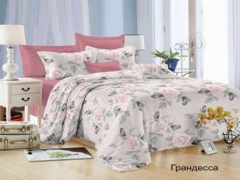 КПБ Евро Satin collection Микросатин ГРАНДЕССА Под200*220+Пр220*240+2Нав(70*70)