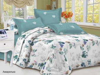 КПБ 1,5сп Satin collection Микросатин АКВАРЕЛЬКА Под143*215+Пр145*215+Нав(70*70)
