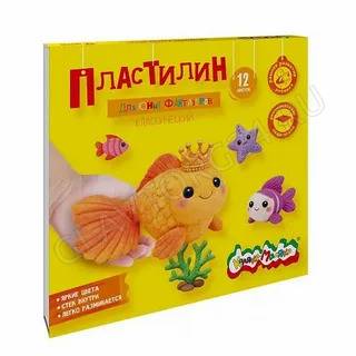 Пластилин  12цв 180г Каляка-Маляка Для юных фантазёров+стек ПКМ12-ПК