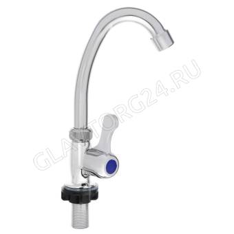 Кран для холодной воды, однорычажный, пластик, гайка, хром, MОНО-01