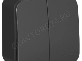 Выключатель 2-кл. ОП Blanca 10А IP20 (сх. 5) 250В с изолир. пластиной антрацит