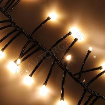 СНОУ БУМ Гирлянда электр. мишура 288LED, 3м, шампань, 8 реж, ПВХ.провод, 220В
