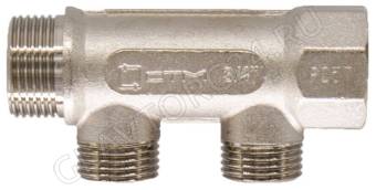 Коллектор 2 выхода (наружная резьба) 3/4*1/2 СТМ C2MM3412