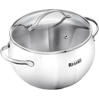 Кастрюля 5,5л Regent зерк.полир. со стек. кр. 22*13см Linea APPLE B арт. 93-B-13