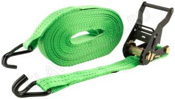 Ремень для крепления груза, храповый механизм 110 мм, полиэфирная лента 25 мм x 5 м, 800 / 1600 кг