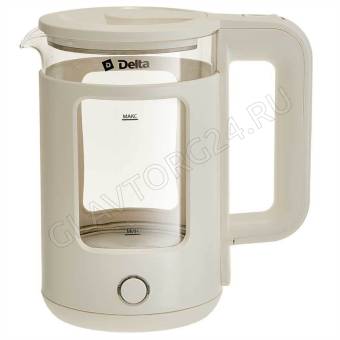 Чайник электрический DELTA DL-1112 1,5л 1,5кВт стекло белый