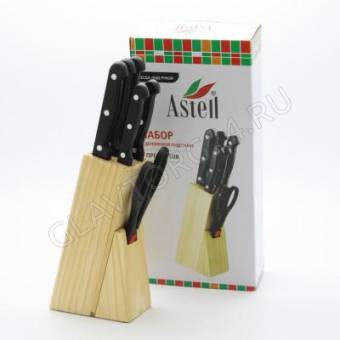 Набор ножей 7пр дер/подс кухонных в под. упак с ножниц/12