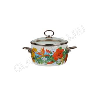 Кастрюля эмалир. сферич. 2,0л белосн. Tropicana 1SC165S  СПЕЦ ЦЕНА!