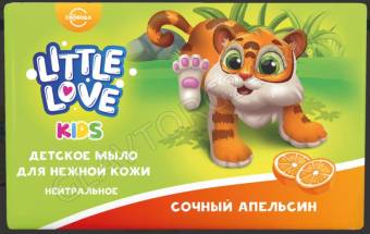 Детское мыло 90г для нежной кожи Little Love сочный апельсин/36