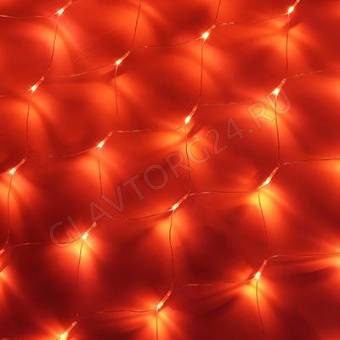 СНОУ БУМ Гирлянда электр. сеть 144LED, 1,6x1,6м, Коралловый, пост.свечение, ПВХ прозр. 220В