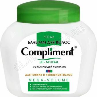 Compliment бальзам д/волос 500мл Mega-Volume д/тонких и непышных волос 