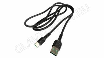 Кабель USB штекер-Type-C штекер HOCO X33 1м силиконовый 5А черный