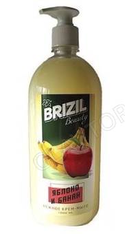 Крем-мыло жидкое BRIZIL BEAUTY 1л с дозатором яблоко-банан