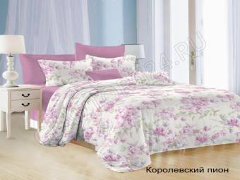 КПБ 1,5сп Satin collection Микросатин Королевский пион  Под143*215+Пр145*215+Нав(70*70)