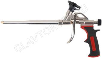 Пистолет для монтажной пены, прорезиненная ручка, тефлоновое покрытие клапана