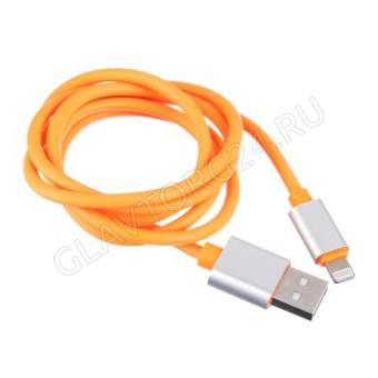 Кабель USB штекер-Lightning штекер BY 1м прорезиненный 2А оранжевый
