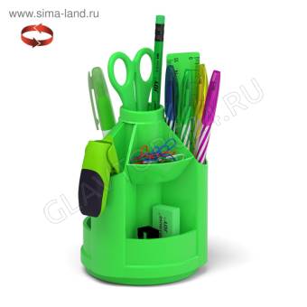 Набор настольный канц 10 пред ErichKrause Mini Desk, Neon Solid, вращающейся, зеленый 53228 5477712