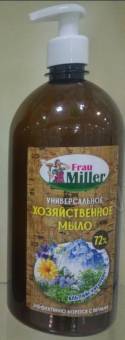 Мыло хозяйственное Frau Miller 1000мл с дозатором Альпийские травы