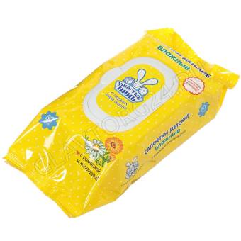 Ушастый нянь Салфетки влажные  с клапаном 80шт