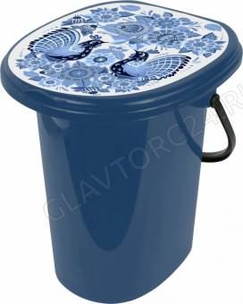 Ведро - туалет 20л Smart Solution Гжель темно-синий