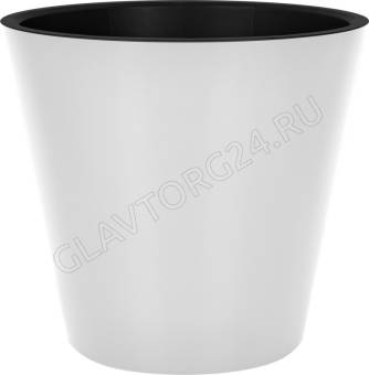 Горшок для цветов InGreen Manhattan D230мм, 5 л c дренажной вставкой, белоснежный жасмин