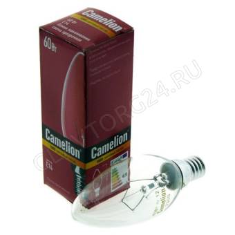 Лампа Сamelion свеча 60Вт. Е14 проз.