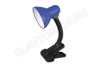 Свет. настольный Ultraflash UF-320  C06 синий с прищепкой 230В, 60Вт,