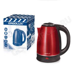Чайник электрический ERGOLUX ELX-KS05-C04 1,8л 1,6кВт нерж.сталь красный