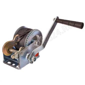 Лебедка ручная шестеренчатая (трос - ремень) 450кг 8,5м