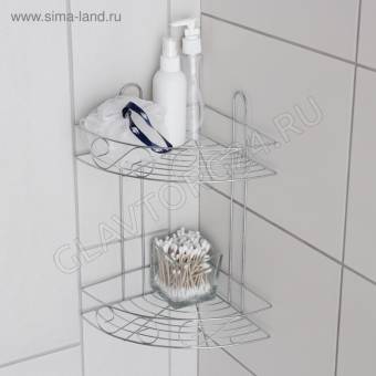 Полка 2х-ярусная угловая "Завитки" 20х20х33 см 2812988
