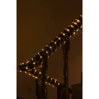 СНОУ БУМ Эл.гирлянда шнур 10м, 100LED, шампань, пост.свеч., ПВХ прозр., d5мм, IP65, 220В
