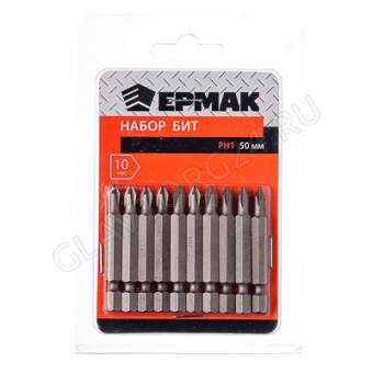 Биты ЕРМАК 10шт PH1х50мм