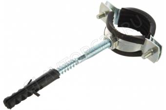 Хомут металлорезиновый с дюбелем и шурупом 1" (32-38мм) CTM CHSR0001