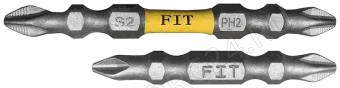 Биты кованые, сталь S2, двусторонние  65 мм PH2/РН2, Профи  2 шт., блистер