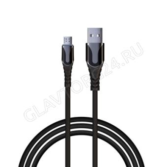 Кабель USB штекер-MicroUSB штекер BY Графика 1м тканевый 3А черный
