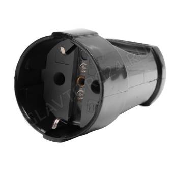 Розетка штепсельная Volsten S1-MZ12 Black 16А черная c/з