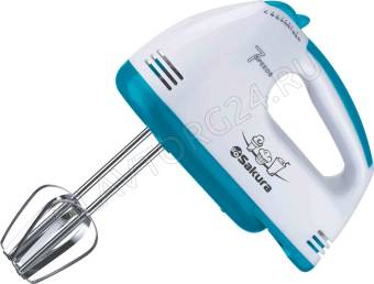 Миксер SAKURA SA-6313BL 150Вт 4 насадки бело-голубой