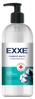 EXXE Антибактериальное жидкое мыло 500мл Хлопок и Витамин Е вывод