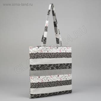 Сумка текстильная Якоря, 37*1*38, отдел на молнии, без подклада, молочный 2798235