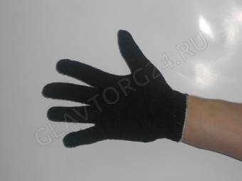 Перчатки х/б без ПВХ 10кл 10*300 черные